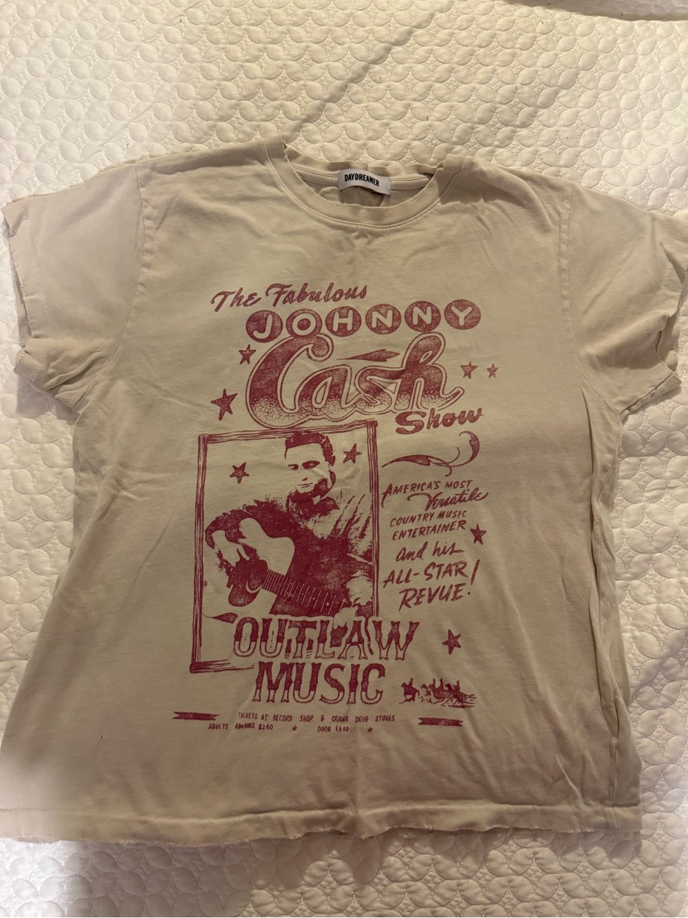 DAYDREAMER Beige Johnny Cash Graphic Tee